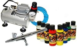 New NAIL ART PAINT KIT Airbrush w/Air Compressor System