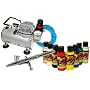 New NAIL ART PAINT KIT Airbrush w/Air Compressor System