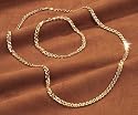 Men's 2 - Pc. 14k Gold / Sterling Silver Mariner Chain Set