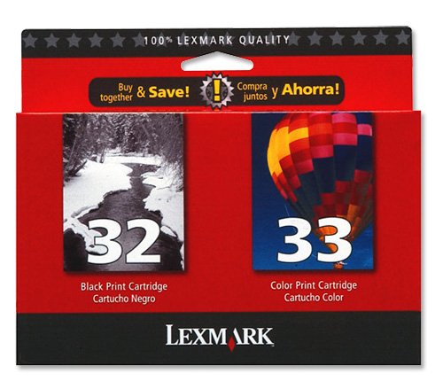 Childrens Toyshop  Electronics : Lexmark No. 32 and No. 33 Inkjet Cartridges Black and Colour Ref 0080D2926