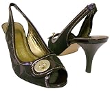 COACH BROOK SIGNATURE BROWN SLINGBACK PUMPS SHOES NEW