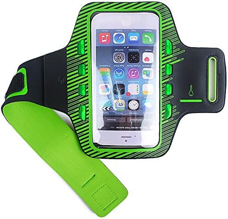 LED Sport Armband, Ourkens Sports Armband for Iphone 6 Plus/note 2/note 3 with Bright LED Lights, Perfect Earphone Connection While Safety Running Day and Night(Green or Black Items are Sent at Random)