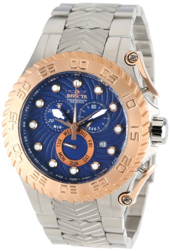 Invicta Men's 12939 Pro Diver Chronograph Blue Textured Dial Stainless Steel Watch