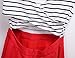 Omeya Womens Sexy Open Back Cocktail Slim Black White Striped Mini Dress L,Red