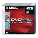 EMTEC 4.7 GB 4x Silver Single-Layer ReWritable Disc DVD+RW, EKOVPRW4754JC, 5-Discs with Jewel Cases