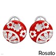 ROSATO Made in Italy Stylish Earrings With Cubic zirconia Beautifully Designed in Red Enamel and 925 Sterling silver. Total item weight 7.0g Length 14mm