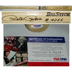 <b>Pete Rose Signed Big Stick Blonde Bat w/4256 - Cincinnati Reds MLB Baseball Sports Memorabilia</b>