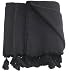 Handmade Alpaca Natural Fiber Sofa Throw - Luxurious Black (Large)
