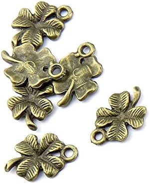 120 Pieces jewelry making charms H81430 Clover Findings Supplies Wholesale Ancient Fashion Bulk