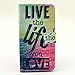 Deego Live the Life You Love Sparkle Pattern PU Leather Magnet Flip Wallet Cover with Stand for LG G3