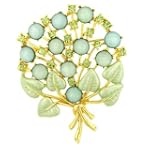 Vintage Green Bouquet Flower Brooches Pin - For Valentines Day Gift