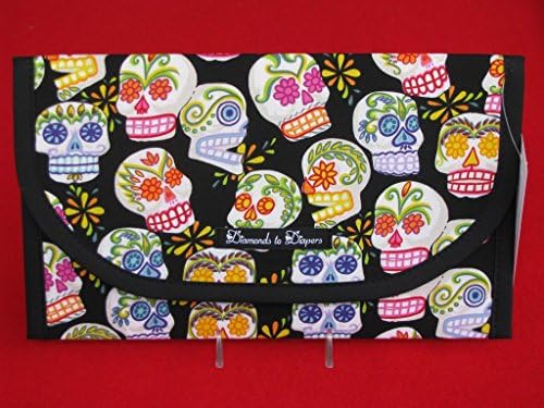 Mexican Mini Sugar Skulls Diaper and Wipes Case Holder Clutch Pouch Bag