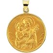 18K Yellow Gold St. Joseph Medal - 24.50mm