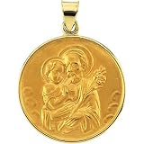 18K Yellow Gold St. Joseph Medal - 24.50mm