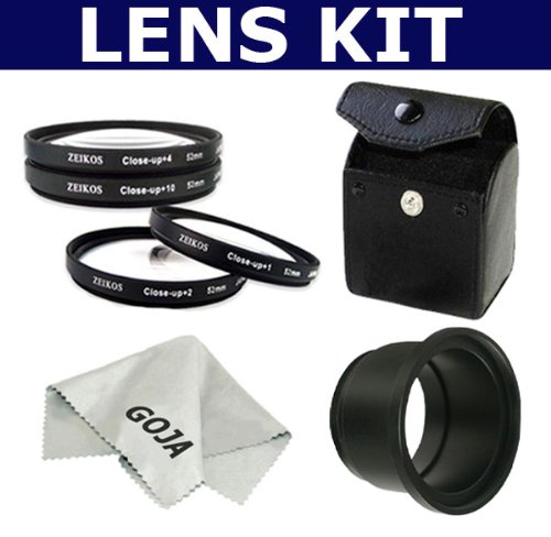 6 Pcs. Kit For OLYMPUS C3030 C3040 includes: 4 Pcs. Professional High Definition Close-Up Set (+1, +2, +4, +10) + Carry Case + Lens Adapter Tube + 1 Ultra Fine Microfiber Cleaning Cloth GOJA Logo