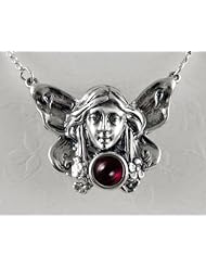 Sterling Silver Aromatherapy Necklace Featuring a Genuine Garnet