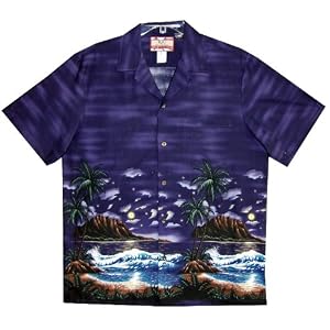 Diamond Head Surf Bottom Border Hawaiian Aloha Shirt
