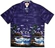 Diamond Head Surf Bottom Border Hawaiian Aloha Shirt