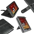 igadgitz Nero Vera Pelle Custodia Case Cover Protezione per Acer Iconia Tab A100 7" 8gb WiFi Tablet tavoletta Android