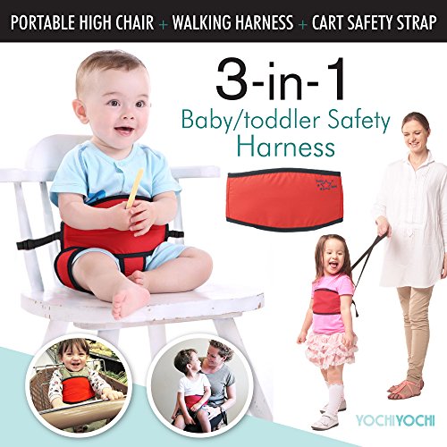 Purchase Travel High Chair + Portable High Chair + Toddler Safety Harness + Shopping Cart Safety Strap. Winner of 3 AWARDS! Mom’s Choice, Preferred Choice & Family Choice! Space-Saver High Chair-Great for Travel/Home-Red