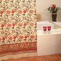 Tropical Garden ~ Colorful Country Cottage Fabric Shower Curtain 72x72