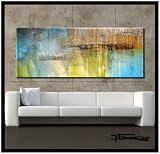 Modern Abstract Canvas Wall Art. Limited Edition, Hand Embellished Giclee on Canvas, HUGE! 60 x 24 x 1.5 Ready to Hang! SUBTLETIES OF SPRING