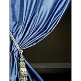 Winter Blue Textured Dupioni Silk Curtain 50x84