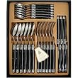 Black Handles Laguiole Verdier Heavy Duty Menagere Cutlery Set 24 pc in Gift box