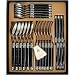 Black Handles Laguiole Verdier Heavy Duty Menagere Cutlery Set 24 pc in Gift box