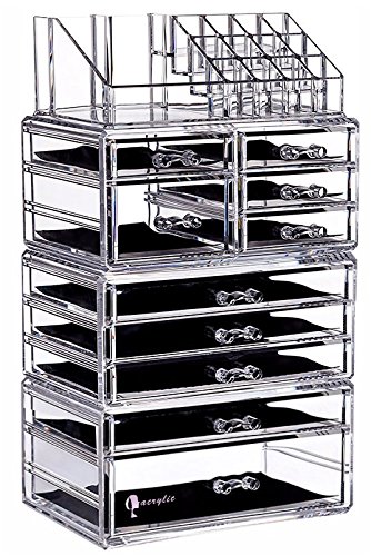 Cq Acrylic Large 9 Tier Clear Acrylic Makeup Organizer Cosmetic