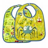 Sugar Booger Baby Waterproof Mini Bib Gift Set of 2. Icky Bugs Feeding Collection. ORE Originals.