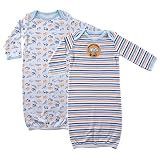 Hudson Baby Infant Gowns 2-Pack - Construction Zone Blue