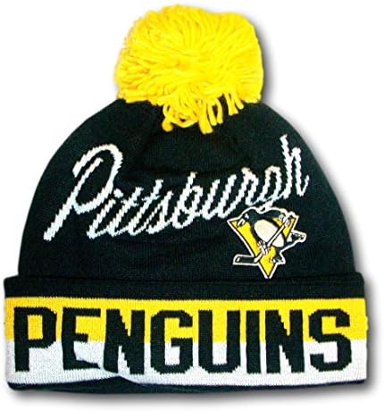 Pittsburgh Penguins NHL Licensed CCM Vintage Hockey Cuff Knit Beanie Hat with Pom