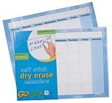 dry erase calendar:Gowrite Dry Erase Monthly Calendar-Adhesive, 16.5 X 22 Inches, White, 3 Sheets (AS1722CAL)