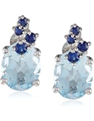 Sterling Silver Rose de France, Blue Topaz or Citrine Earrings