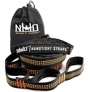 HangTight Hammock Tree Straps Set. Heavy Duty Extra Long Lightweight Suspension Kit. Adjustable 100% Polyester Best For No-Stretch Hanging. Fastest Portable Strap System Setup. Comparable to ENO Atlas