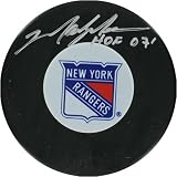 Mark Messier Rangers Signed Puck w/ HOF Insc.