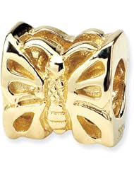 14k Butterfly Charm Bead Fits Pandora Chamilia Biagi Bracelet
