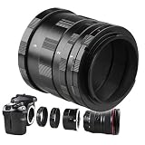 eForCity Macro Extension Tube Set Compatible with Canon EOS EF Camera (3 Tubes & 2 Adapters)