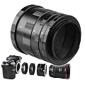 eForCity Macro Extension Tube Set Compatible with Canon EOS EF Camera (3 Tubes & 2 Adapters)