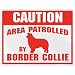 New  Caution : Area Patrolled By Border Collie  Parking Sign Dog