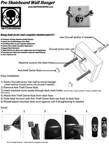 Premium Skateboard Wall Hanger Display Mount Rack 3-Pack