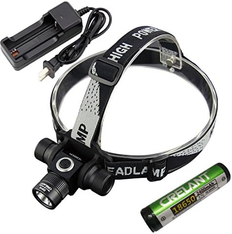 CRELANT CH10 LED Headlamp EDC Flashlight Tactical Torch CREE XM-L2 460 Lumens Ultra Bright IPX-8 Waterproof(CH10 Cool White+CD10+2400*1)