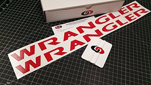 WRANGLER Jeep Hood Decal Kit (PAIR-2) Stickers by Underground Designs (Red)