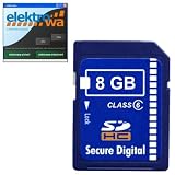 8 GB SD HC Card (8GB SDHC Karte Class 6) + ELEKTROWA-SOFTWARE Speicherkarte für Casio Exilim Hi Zoom EX V8