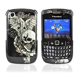 for Blackberry Curve 8520 8530 Hard Case SKULLS BLACK