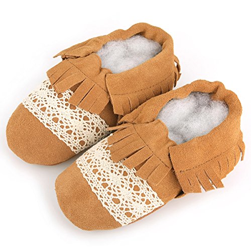Augusta Baby Soft Leather Sole Fringe Moccasins