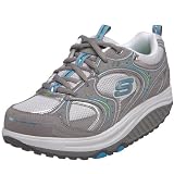 Skechers Women's Shape Ups - Action Packed Sneaker,Gray/Torquoise,11 M US