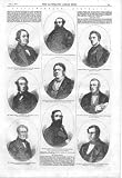 12 parliamentary Portraits 1858 ANTIQUE PRINT