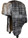 Unisex Adults Fur Trim Alfie Checked Trapper Hat